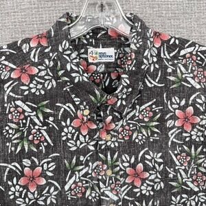 Vtg Reyn Spooner 90s 3XL Red Black Plumeria Shirt Floral Hawaiian Kloth Popover